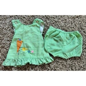 Cute Togs Baby Girls Dress With Bloomers Measuring Size 6 Months